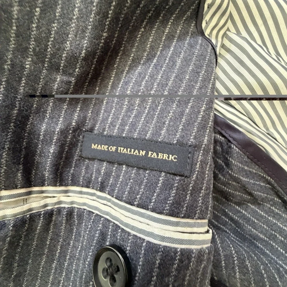 BANANA REPUBLIC 40S Tailored Fit Navy PinStriped Wool Sport Coat Suit Blazer